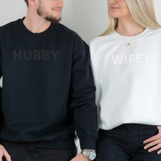 HUBBY & WIFEY - Matching Sweater Set - Black & White