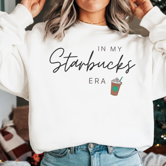 "In My Starbucks Era" Cozy Crewneck Sweater - Starbucks Shirt - Iced Coffee Lovers Gift