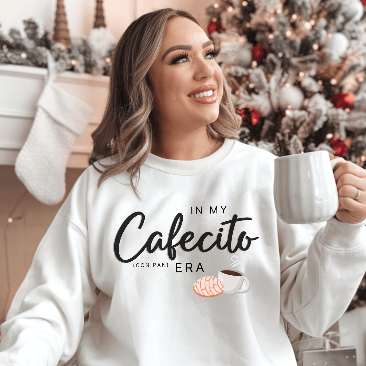 In My Cafecito Con Pan Era - Cozy Sweater - Cafe Con Pan Lovers - Conchas