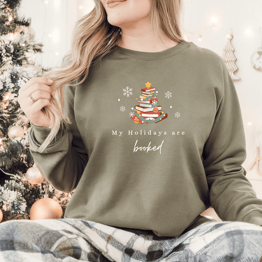 My Holidays Are Booked - Christmas Sweater - Crewneck Sweater Embossed