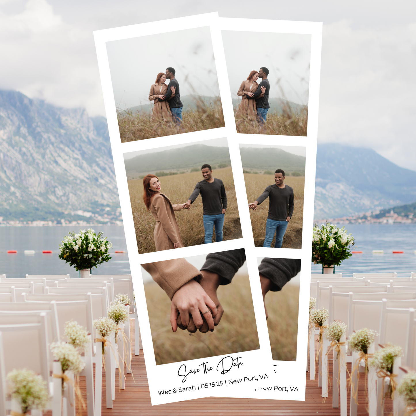 Save the Date Magnets - Photo Booth Strip Personalized