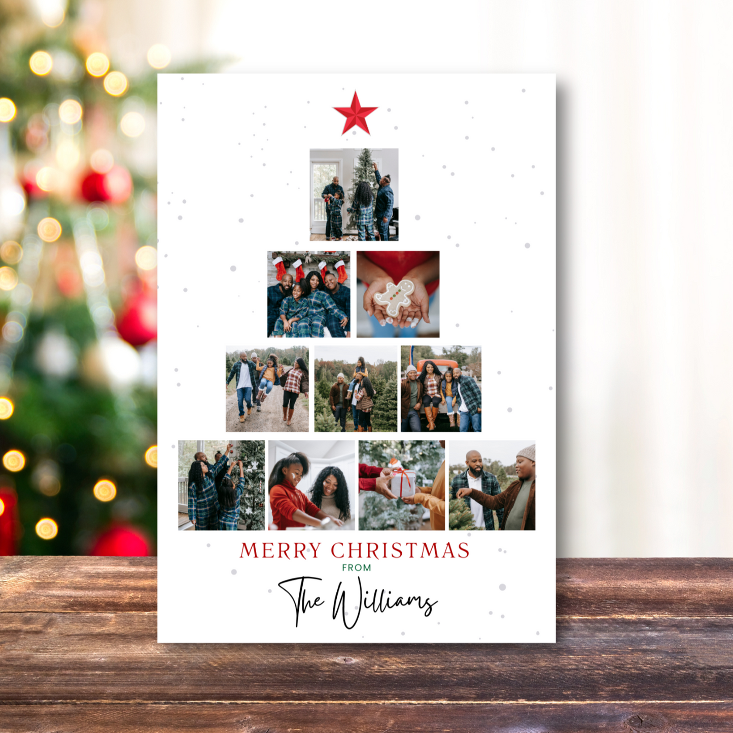 Christmas Holiday Magnet Card - 3.5 x 5 - Christmas Tree Photos