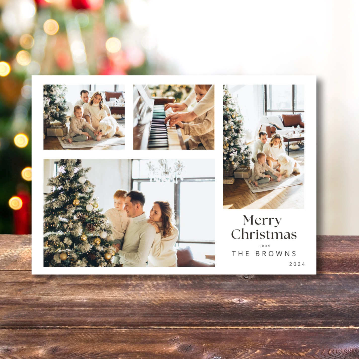 Christmas Holiday Magnet Cards - 5" x 3.5" - Minimalistic Style